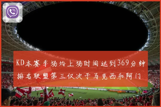 KD本赛季场均上场时间达到369分钟排名联盟第三仅次于马克西和阿门
